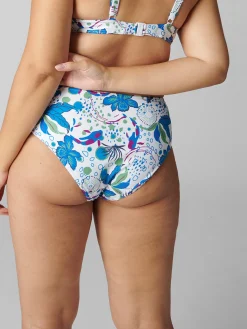 Culotte de bain taille haute - Blanc Littoral