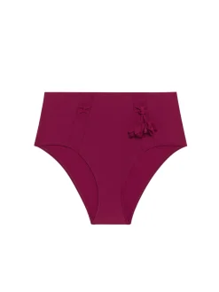 Culotte de bain taille haute - Cassis