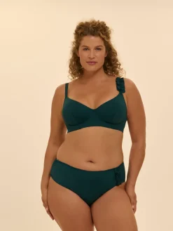Culotte de bain taille haute - Emeraude