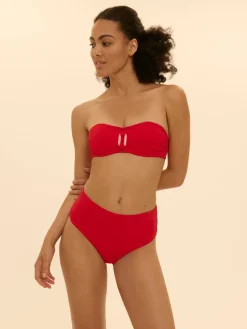 Culotte de bain taille haute - Ecarlate
