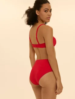 Culotte de bain taille haute - Ecarlate