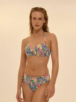 Culotte de bain taille haute - Imprimé tropico blanc