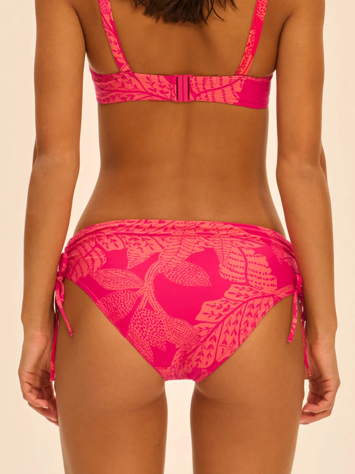 Culotte de bain taille haute - Imprimé Bright Rose