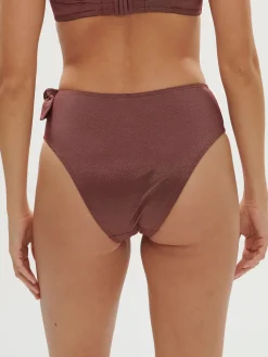 Culotte de bain taille haute - Lurex Dark Purple
