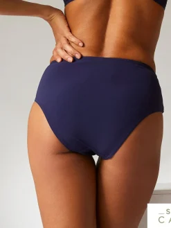 Culotte de bain taille haute - Minuit
