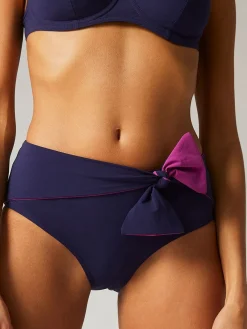 Culotte de bain taille haute - Minuit