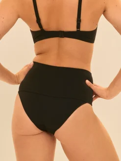 Culotte de bain taille haute - Noir