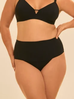 Culotte de bain taille haute - Noir