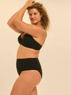 Culotte de bain taille haute - Noir