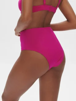 Culotte de bain taille haute - Rose Hibiscus
