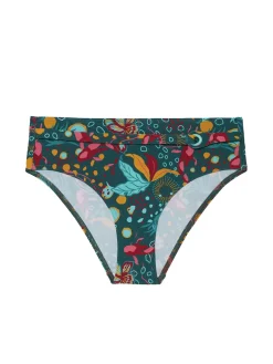 Culotte de bain taille haute - Vert Lagune