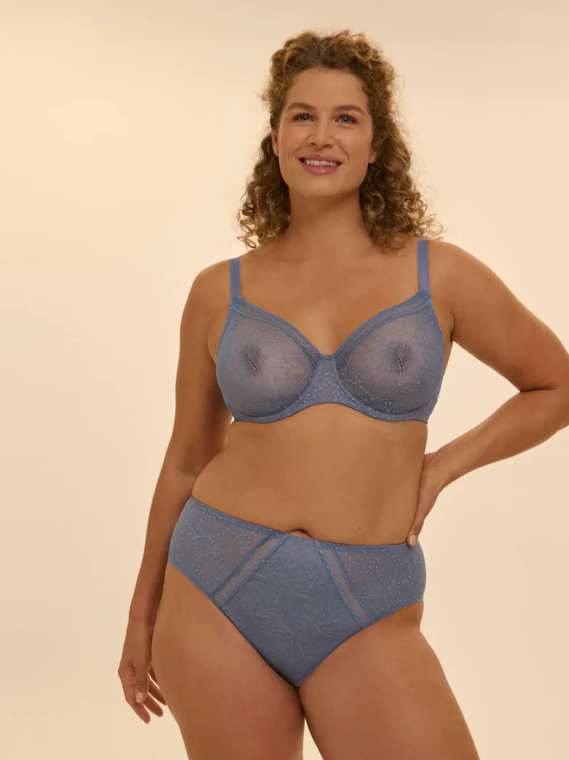 Culotte taille haute - Bleu Chambray
