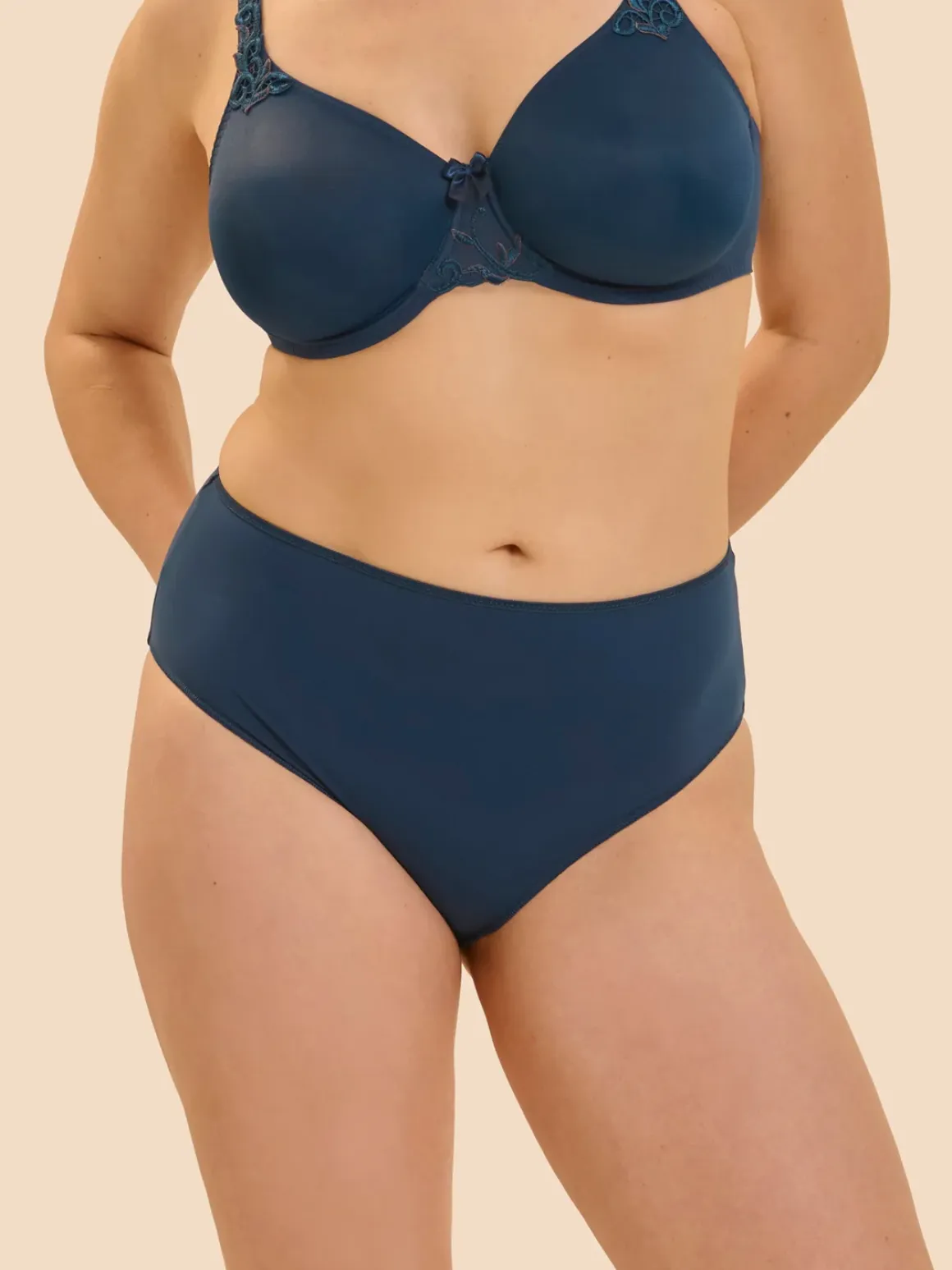 Culotte taille haute - Bleu pétrole