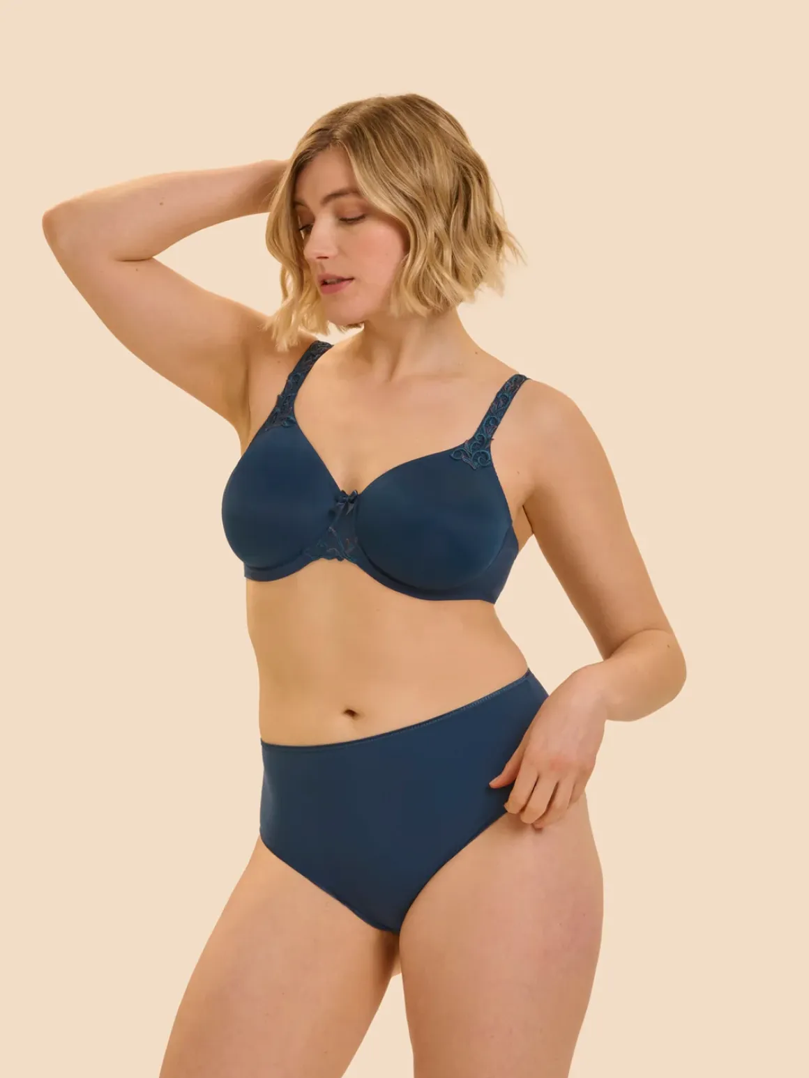 Culotte taille haute - Bleu pétrole