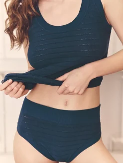 Culotte taille haute - Bleu pétrole