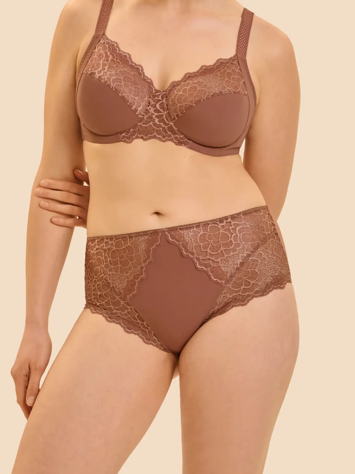Culotte taille haute - Brun coco