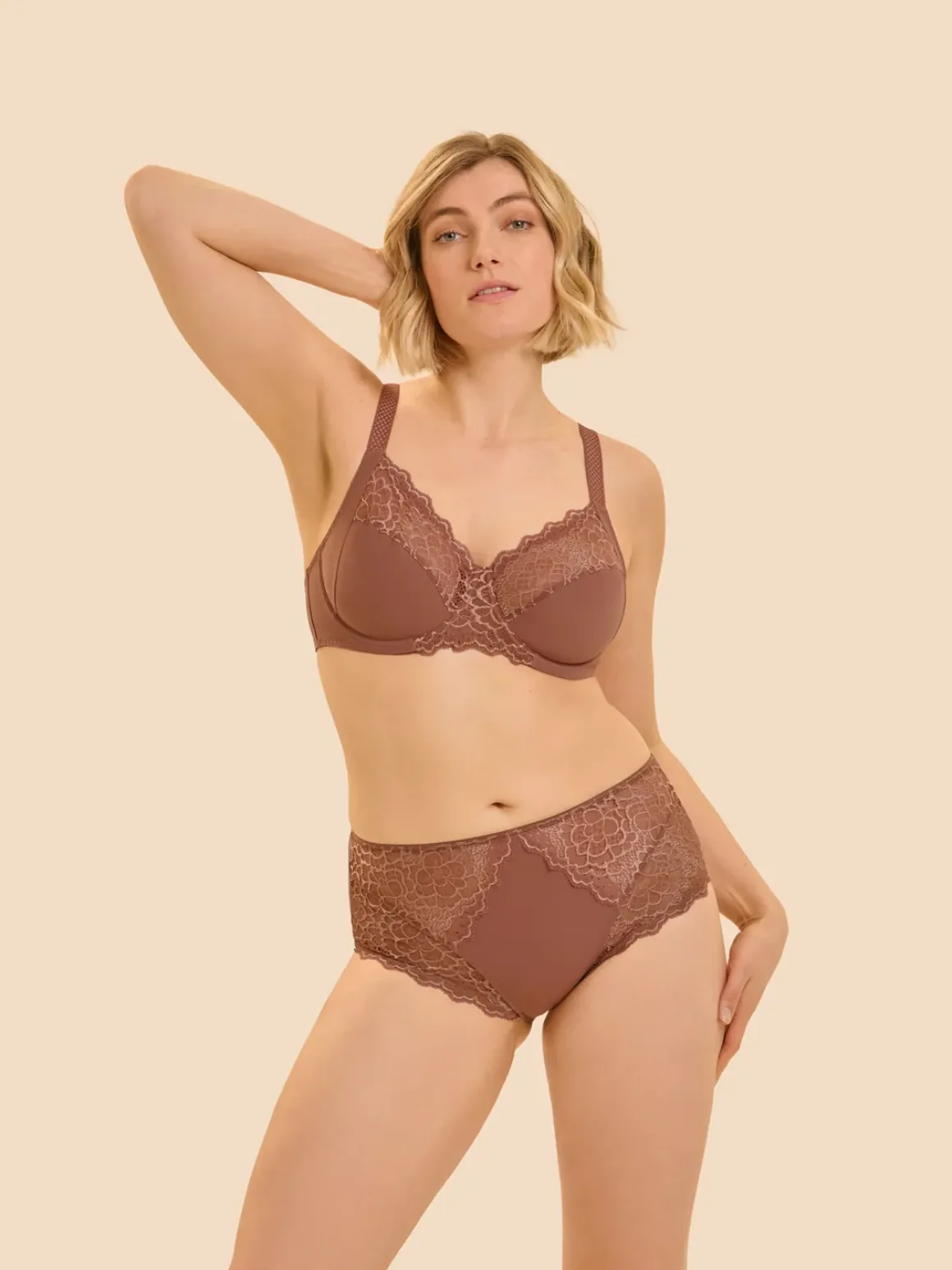 Culotte taille haute - Brun coco