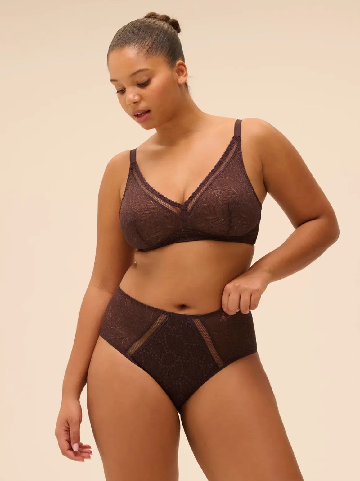 Culotte taille haute - Brun Foncé