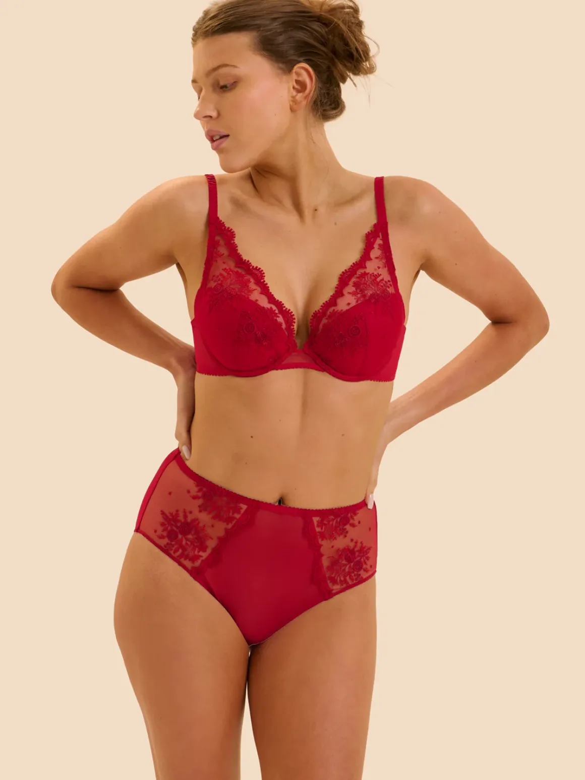 Culotte taille haute - Rouge Opéra