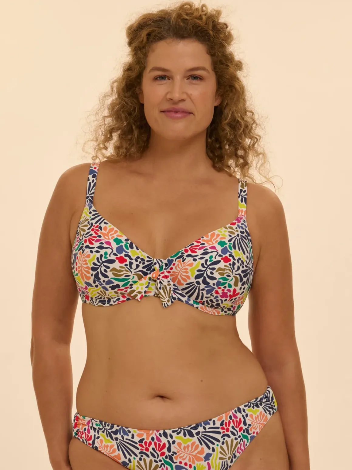Haut de maillot de bain avec armatures - Imprimé tropico blanc