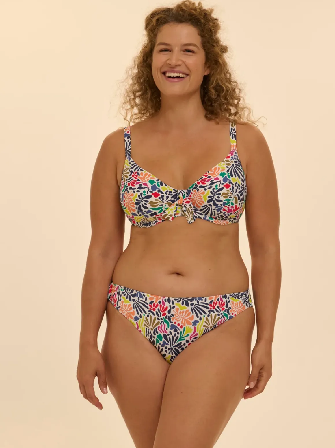 Haut de maillot de bain avec armatures - Imprimé tropico blanc