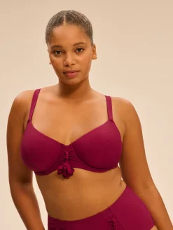 Haut de maillot de bain avec armatures - Cassis