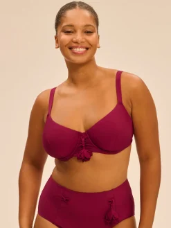 Haut de maillot de bain avec armatures - Cassis