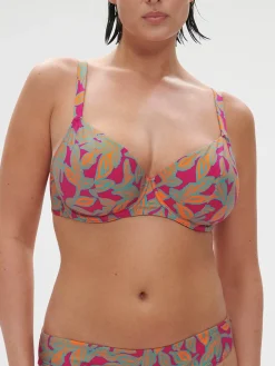 Haut de maillot de bain avec armatures - Imprimé Rose Ménara
