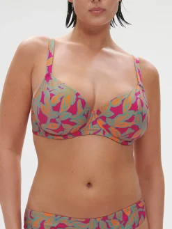 Haut de maillot de bain avec armatures - Imprimé Rose Ménara