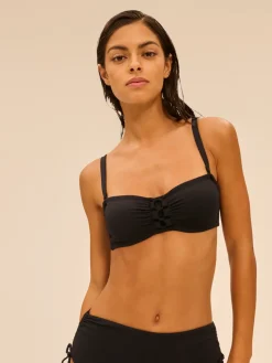 Haut de maillot de bain bandeau mousse avec armatures - Noir