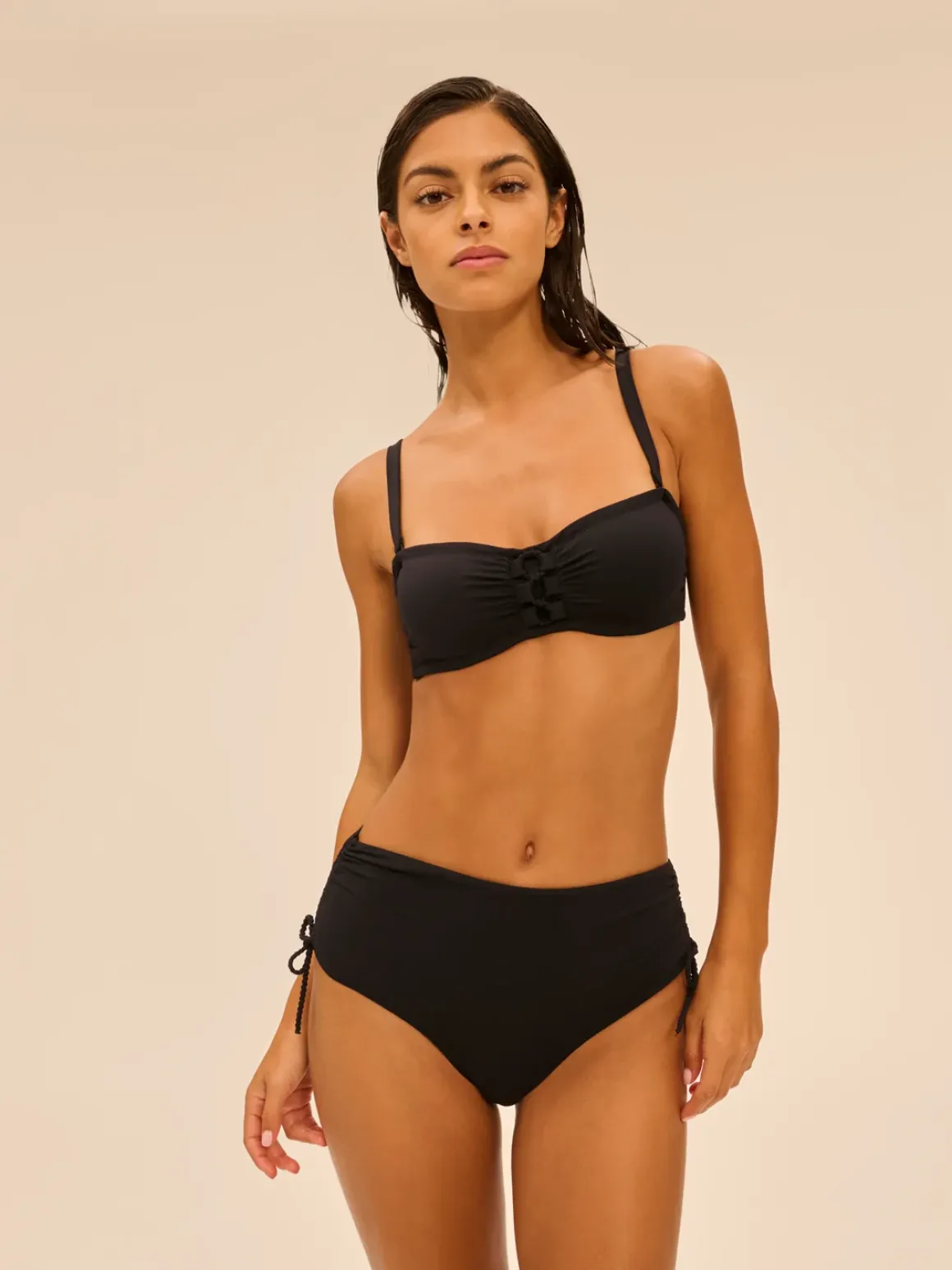 Haut de maillot de bain bandeau mousse avec armatures - Noir