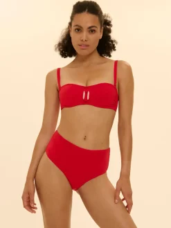 Haut de maillot de bain bandeau mousse avec armatures - Ecarlate