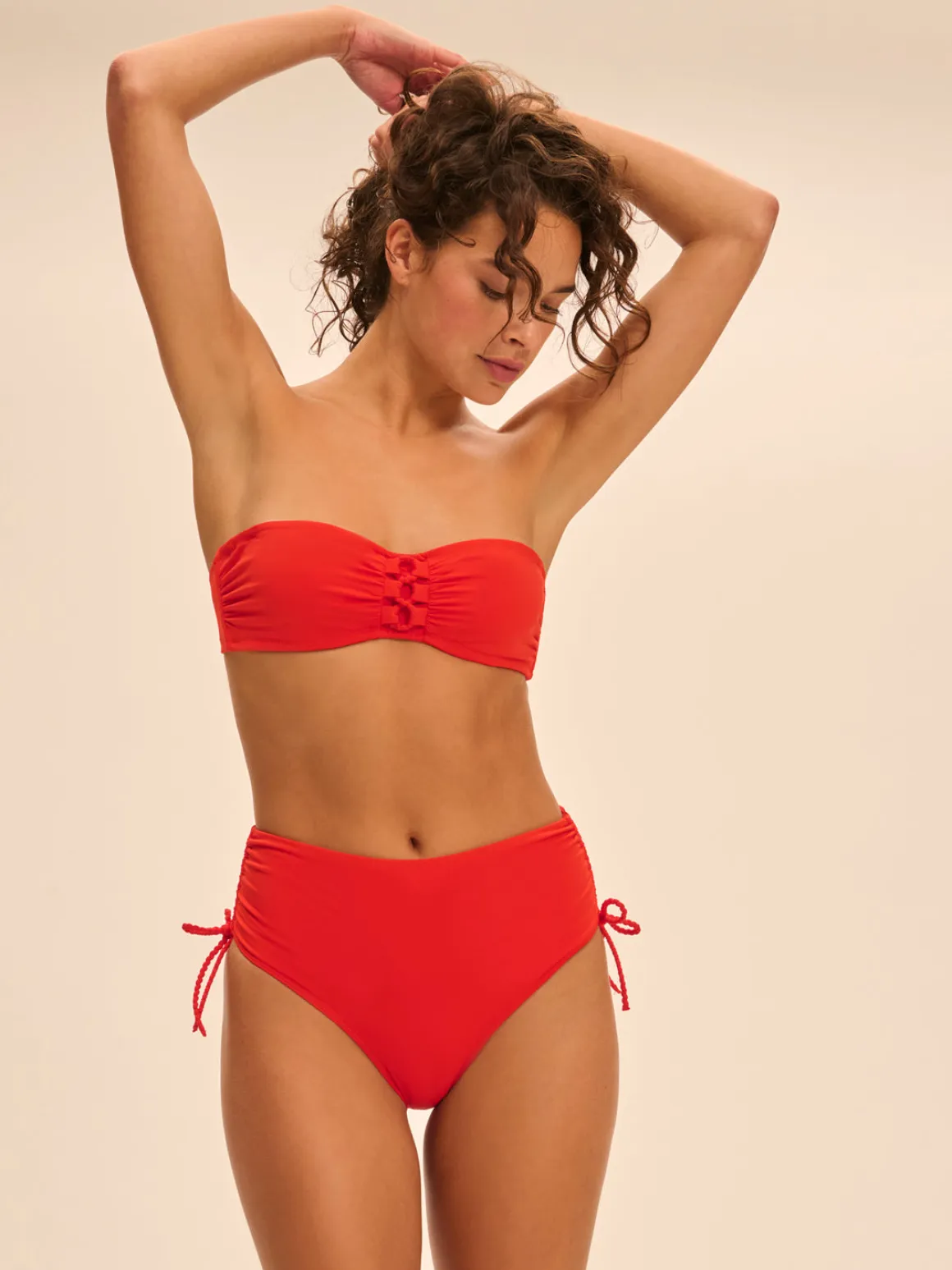 Haut de maillot de bain bandeau mousse avec armatures - Orange Grenadier