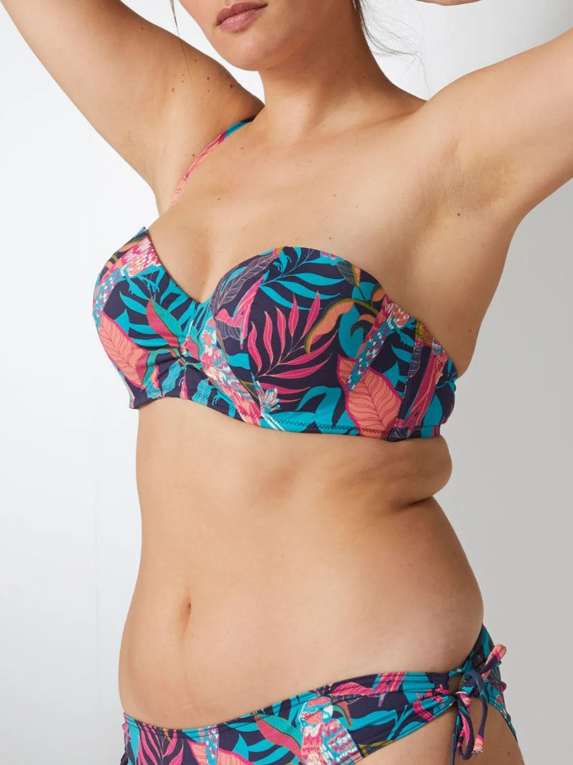 Haut de maillot de bain bandeau coque sans armature - Bleu cosmos