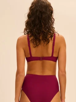 Haut de maillot de bain à coque - Cassis