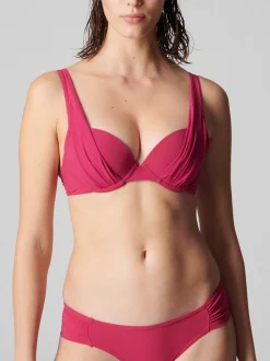 Haut de maillot de bain à coque - Framboise