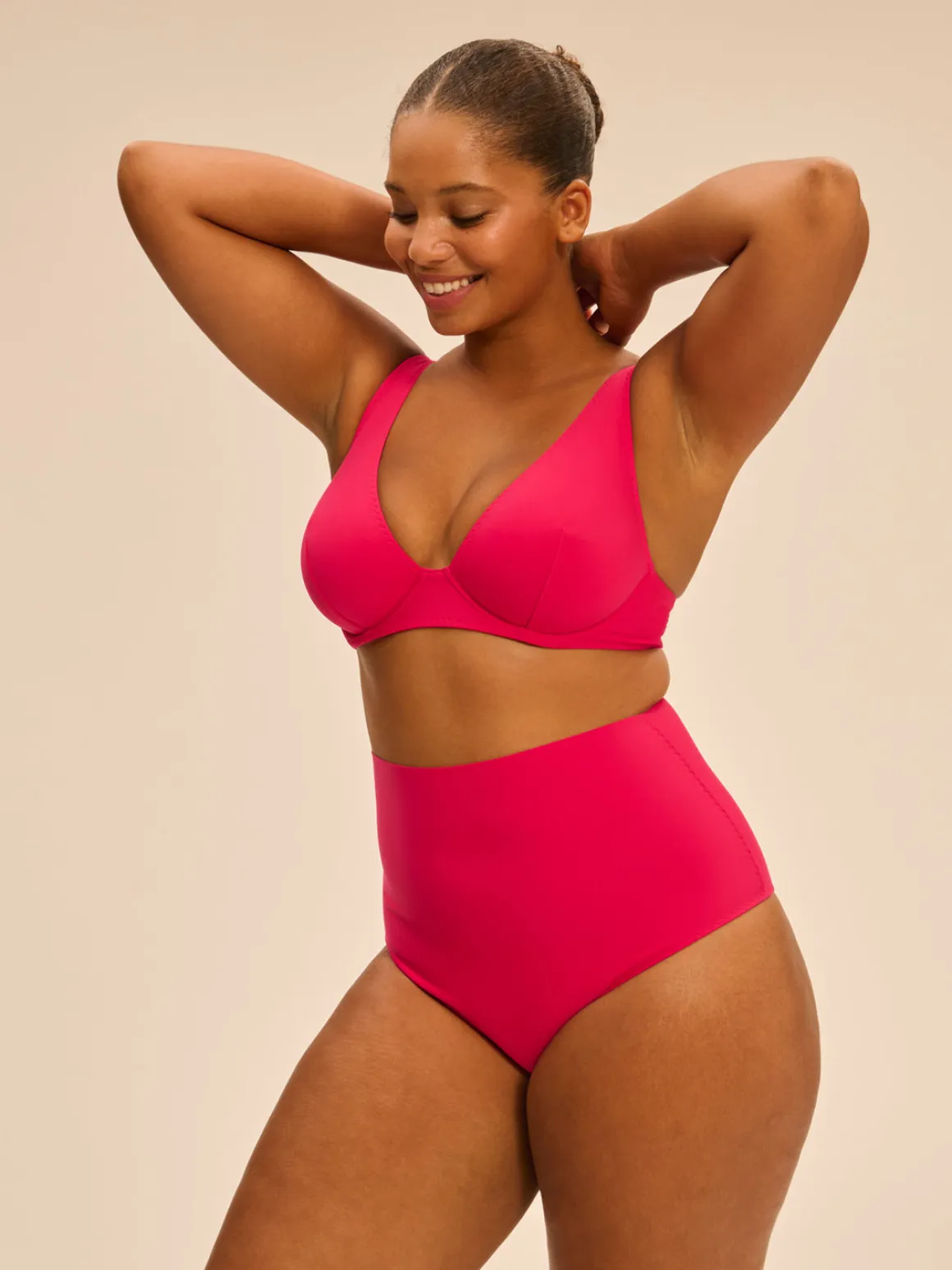 Haut de maillot de bain triangle avec armatures - Lipstick