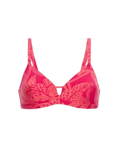 Haut de maillot de bain triangle avec armatures cachées - Imprimé Bright Rose