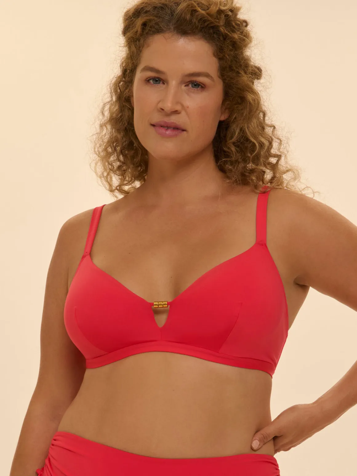 Haut de maillot de bain triangle avec armatures cachées - Flamingo
