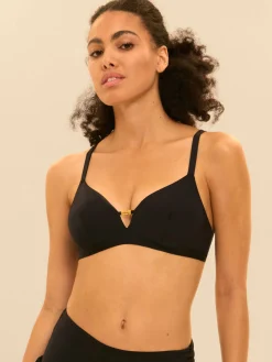 Haut de maillot de bain triangle avec armatures cachées - Noir