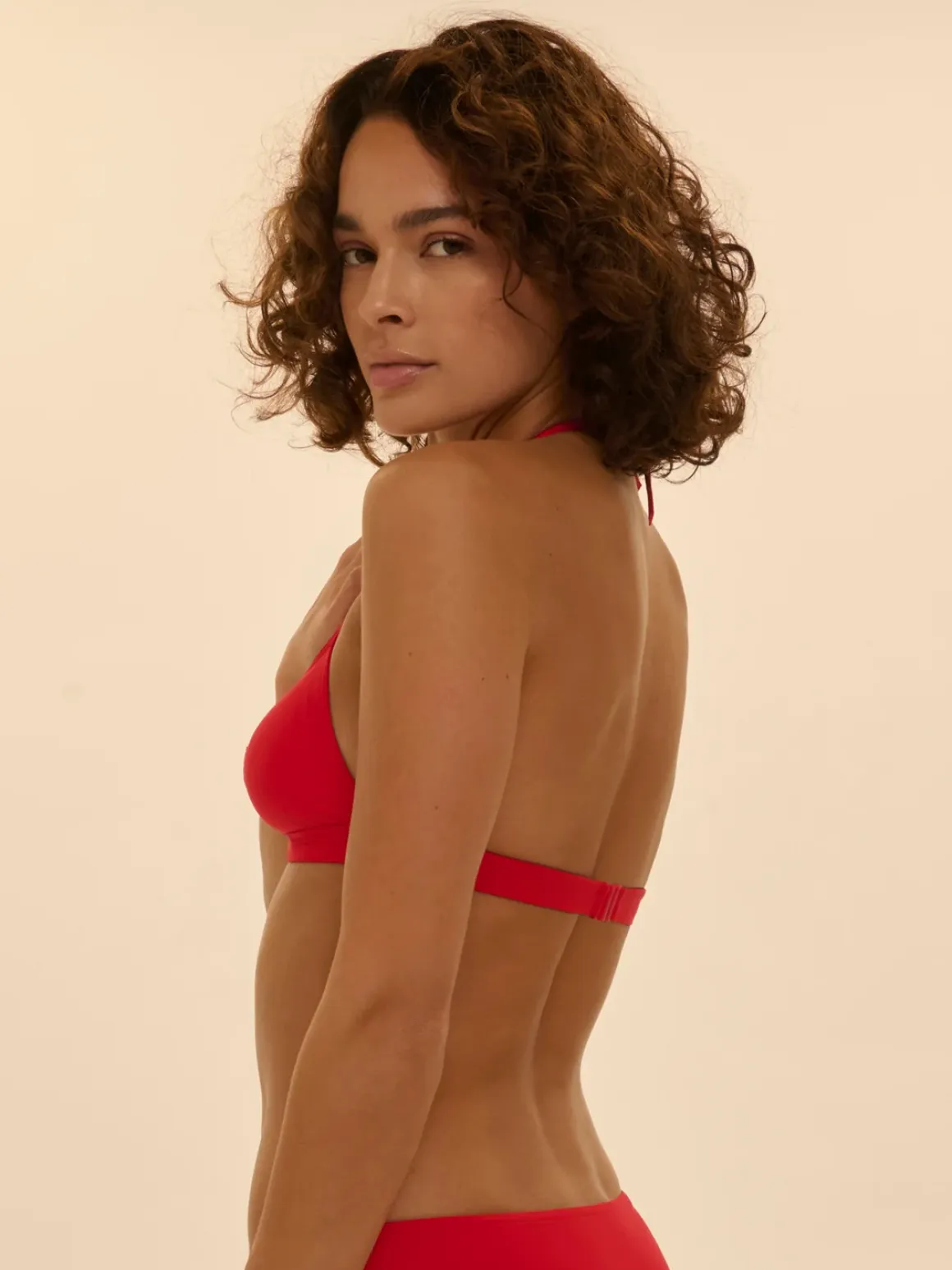 Haut de maillot de bain triangle sans armature - Ecarlate
