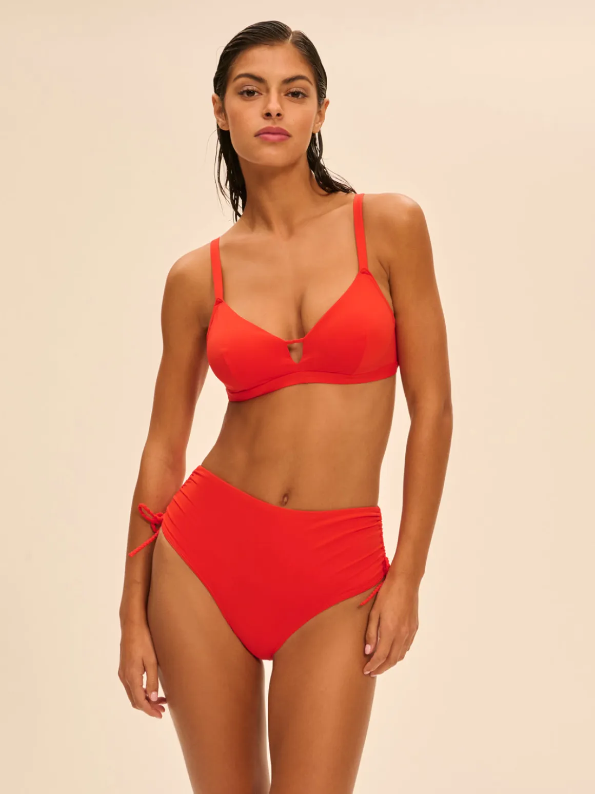 Haut de maillot de bain triangle avec armatures cachées - Orange Grenadier
