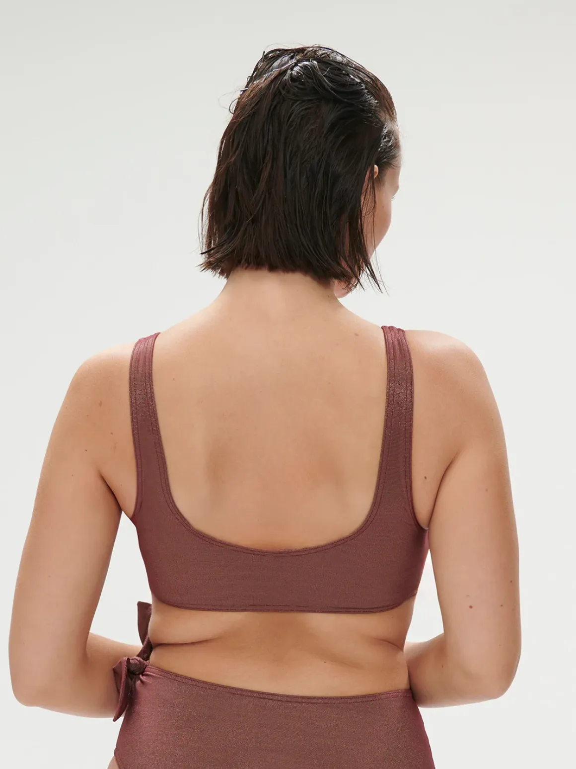 Haut de maillot de bain triangle sans armature - Lurex Dark Purple