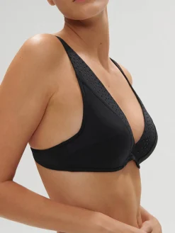 Haut de maillot de bain triangle avec armatures - Noir
