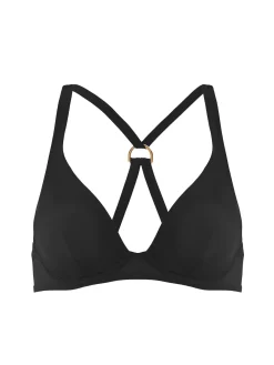 Haut de maillot de bain triangle avec armatures - Noir