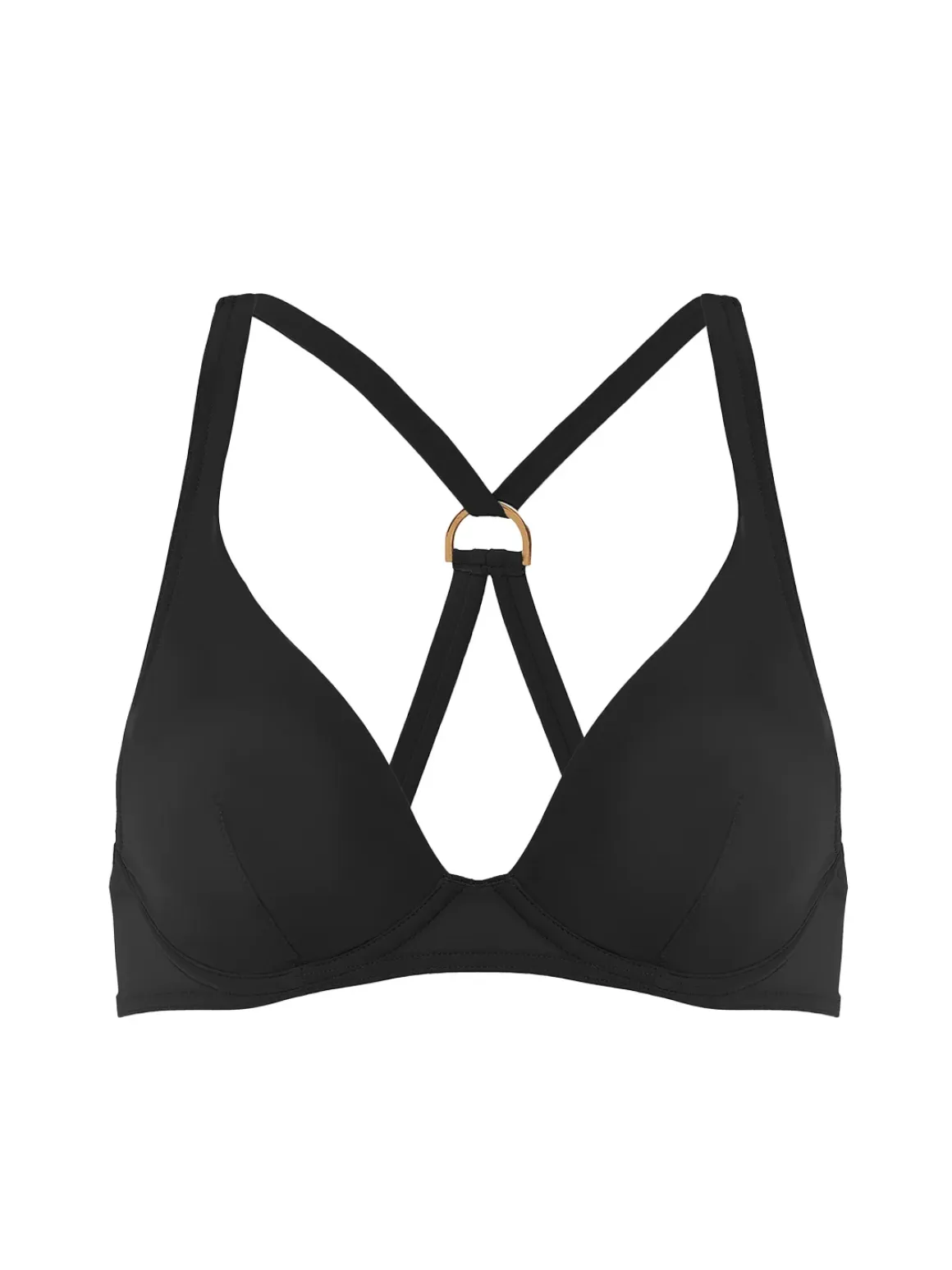 Haut de maillot de bain triangle avec armatures - Noir