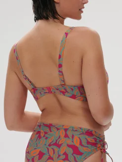 Haut de maillot de bain triangle avec armatures cachées - Imprimé Rose Ménara