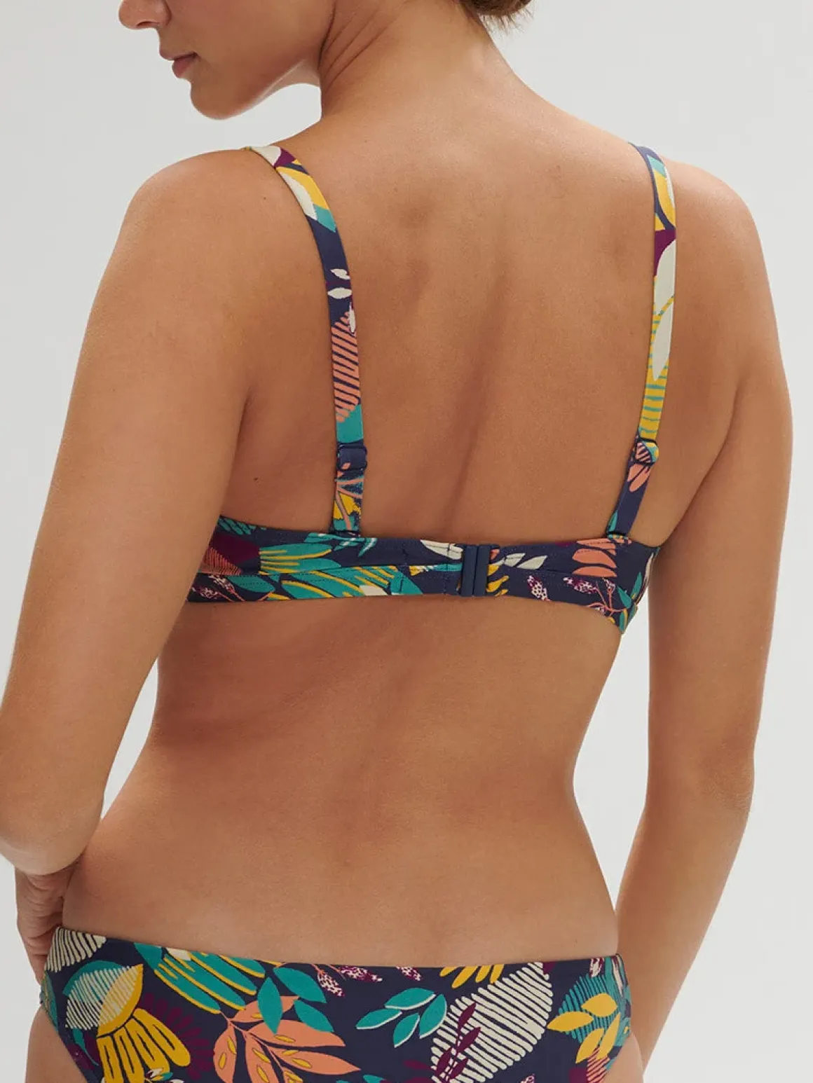 Haut de maillot de bain triangle avec armatures cachées - Imprimé Bleu Seaside