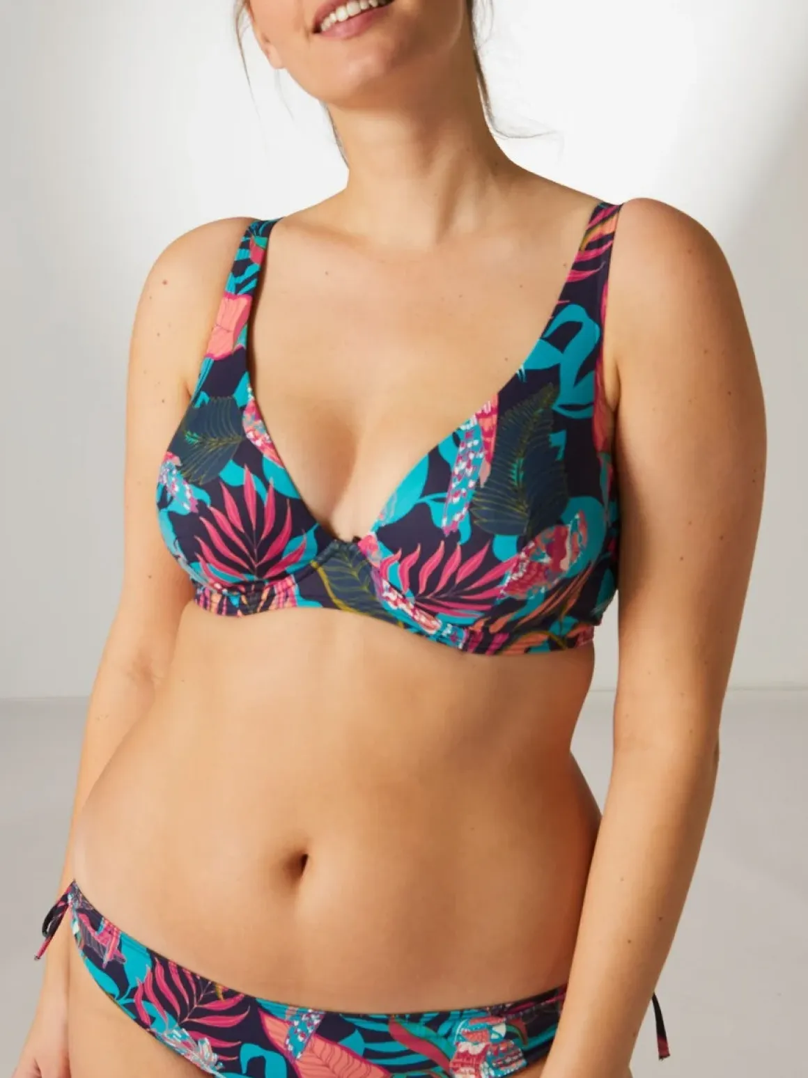 Haut de maillot de bain triangle avec armatures - Bleu cosmos