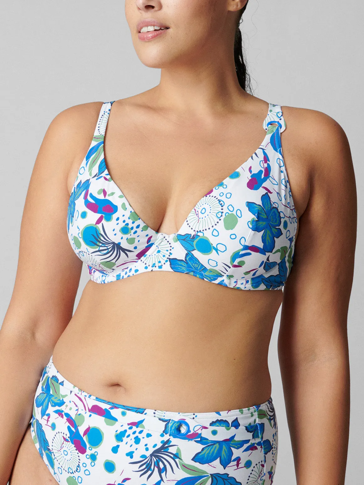 Haut de maillot de bain triangle avec armatures - Blanc Littoral